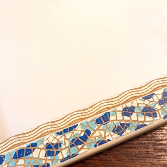 Vintage Custom Made Faux Mosaic Motif Picture/Artwork Frame w/Glass - Picture 6 of 12